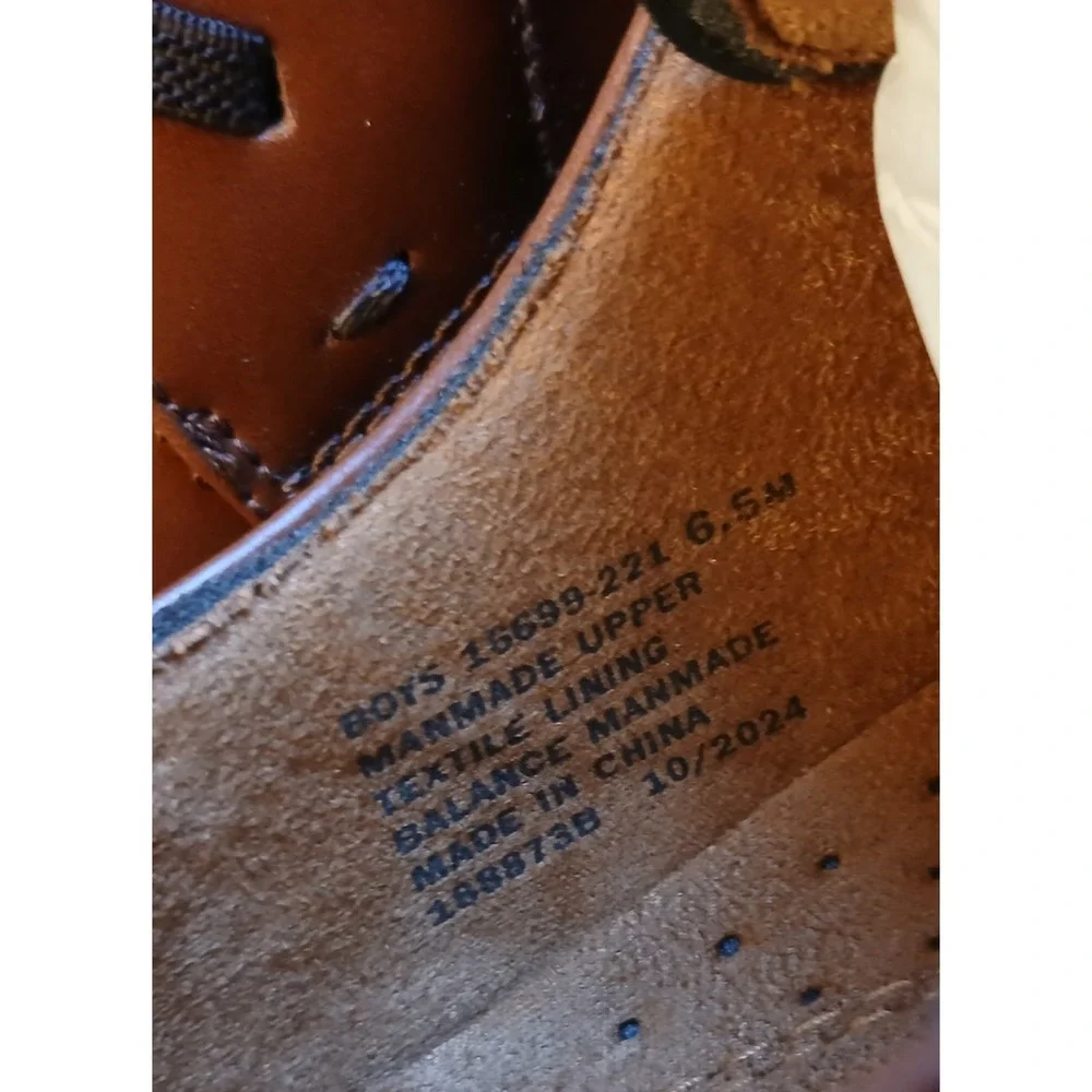 Florsheim Kids Vibe PT Ox Jr Cognac Brown Dress Shoes 6.5 M 16699221 Memory Foam